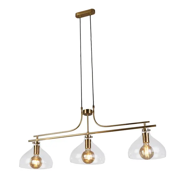 Searchlight Searchlight Margarita 3 Light Glass Ceiling Pendant Light - Satin Brass