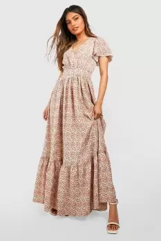 Floral Open Back Maxi Dress