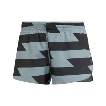 adidas Run Fast Running Split Shorts Womens - Magic Grey / Black