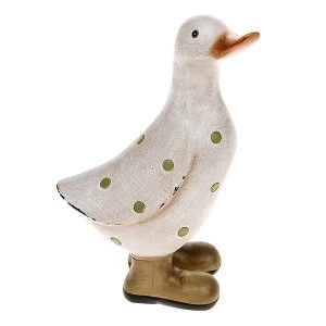 David's Polka Dot Duck Small Green Ornament