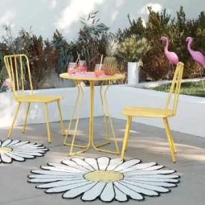 Heidi Metal 3 Piece Bistro Set, Yellow