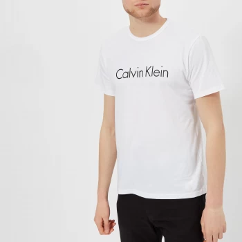 Calvin Klein Mens Shorts Sleeve Crew Neck T-Shirt - White - S