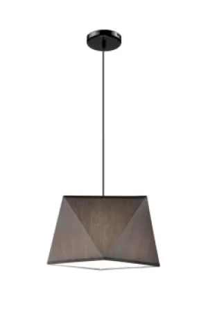 Carla Dome Pendant Ceiling Lights, Fabric Shade Gray, 1x E27