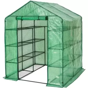 Tectake 401860 Greenhouse With Tarpaulin And Shelving - Green