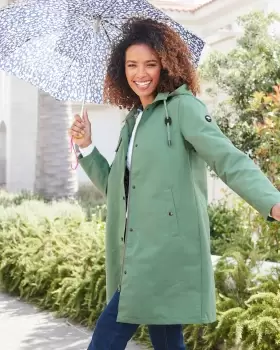 Cotton Traders Womens Singing-In-The-Rain Weatherproof Jacket in Green