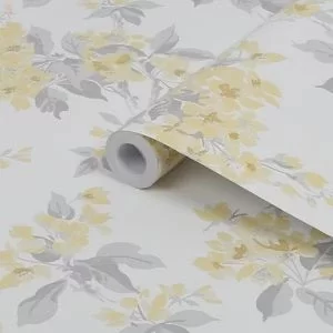 Laura Ashley Sunshine Apple Blossom Smooth Wallpaper