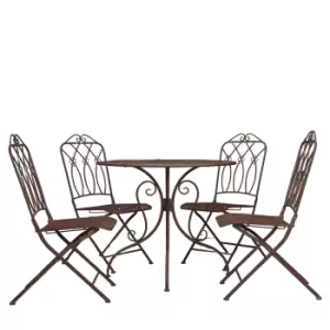 Eave 4 Seater Bistro Set Black