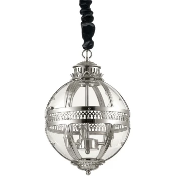 Ideal Lux World - 3 Light Spherical Ceiling Pendant Chrome