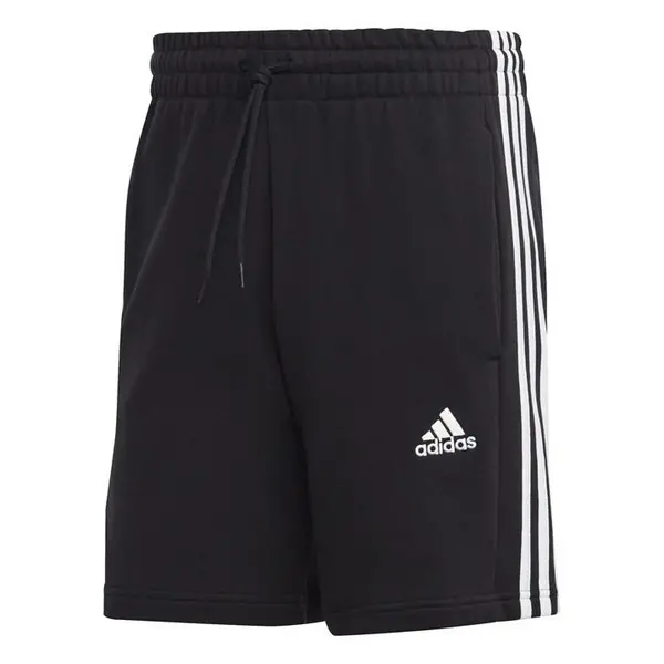 adidas Essentials 3 Stripe Fleece Shorts Mens - Black S