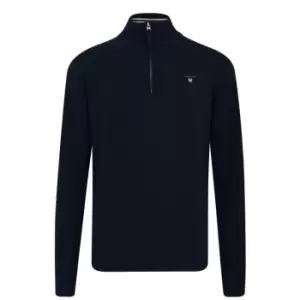 Gant Lamb Wool Half Zip Jumper - Blue