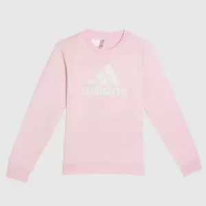 Adidas Essential Sweatshirt In White & Pink