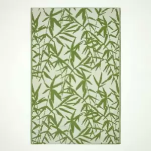 Homescapes - Zena Tropical Green Outdoor Rug, 120 x 180cm - Green and White