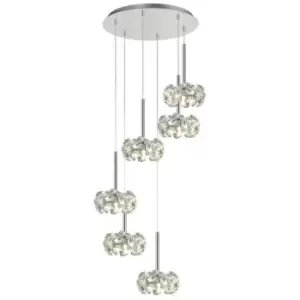 Luminosa Lighting - Luminosa , 6 Light G9 2.5m Round Multiple Pendant With Polished Chrome And Crystal Shade