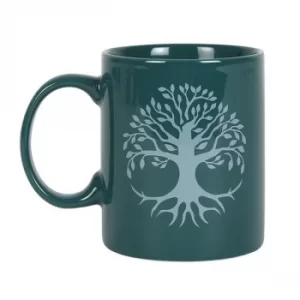 Tree of Life Green Ceramic Mug