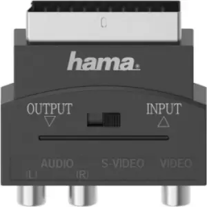 Hama S-Video / RCA AV Adapter [1x S-Video socket - 3x RCA connector (phono)] Black