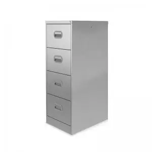 Steel 4 drawer contract filing cabinet 1320mm high - light grey