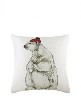 Riva Home Polar Bear With Hat Cushion