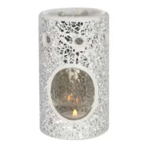 Silver Pillar Crackle Oil Burner