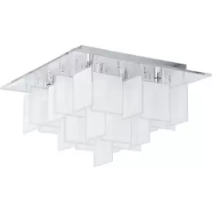 Condrada 1 - 8 Light Flush Ceiling Light Chrome with Satin Shade, G9 - Eglo