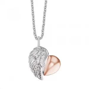 Angel Whisperer Two Tone Heart Wing Necklace ERN-LILHEARTWING-BI