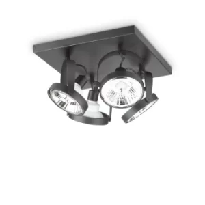 Glim Indoor 4 Lights Ceiling Spotlight Lamp Black, GU10