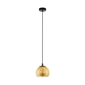 Pendant Ceiling Light Colour Black Shade Gold Color Glass Bulb E27 1x40W