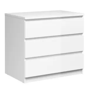 Naia Chest Of 3 Drawers In White High Gloss