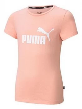 Puma Girls Essential Logo T-Shirt - Pink