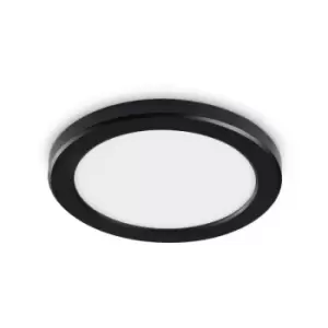 Ideal Lux aura Round LED Recessed Downlight Black, 4000K, Non-Dim