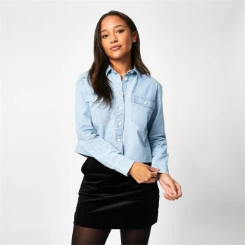 Jack Wills Glydebourne Cropped Shirt - Blue Overdye