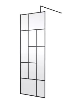 Hudson Reed 760mm Abstract Frame Wetroom Screen - Matt Black