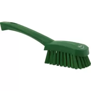 Vikan Short handled hand brush, hard, pack of 10, green