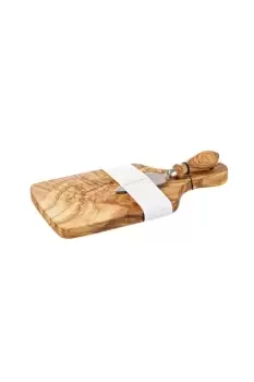 Olive Wood - Cheese Board & Knife Set