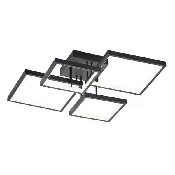 Sorrento Modern 24W LED Semi Flush Light Black Matt 3000K