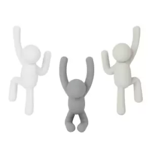 Umbra Buddy Wall Coat Hooks - Greys (Set of 3)