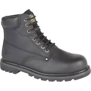 Grafters Mens Padded Safety Toe Cap Boots (11 UK) (Black) - Black