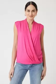 Jersey Sleeveless Wrap Top