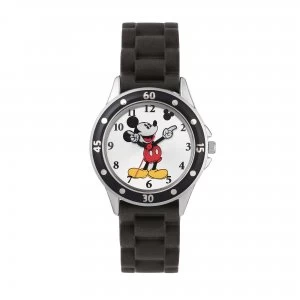 Disney Mickey Mouse Black Silicone Strap Watch