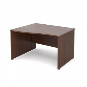 Maestro 25 PL Left Hand Wave Desk 1200mm - Walnut Panel Leg Design