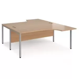 Office Desk 2 Person Corner Desk 1800mm Beech Tops With Silver Frames Maestro 25