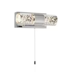 Searchlight Bubbles Bathroom LED Bubble Wall Light - Chrome. White Pull Switch