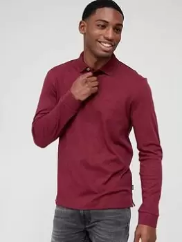 BOSS Pado 30 Longsleeve Polo Shirt - Dark Red, Dark Red Size M Men