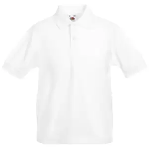 Fruit Of The Loom Childrens/Kids Unisex 65/35 Pique Polo Shirt (12-13) (White)