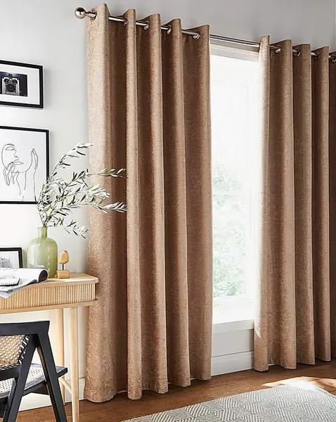 JD Williams Savoy Blackout Eyelet Curtain Sand 168 x 183cm OH14309