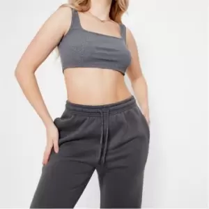 I Saw It First Rib Square Neck Crop Top - Grey