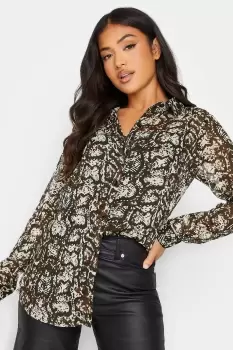 Petite Snake Print Oversized Shirt