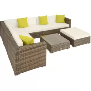 Tectake Rattan Garden Furniture Lounge Marbella - Cream