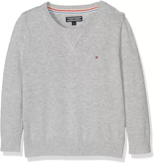 Tommy Hilfiger Boys' Basic Sweatshirt - Grey Heather - 8 Years