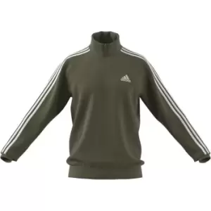 adidas 3 Stripe Zip Top Mens - Green