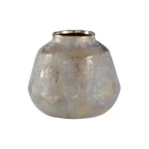 Small Grey Ceramic Gold Finish Vase